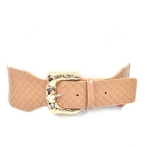 Vegan Leather Wide Elastic Statement Belt